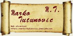 Marko Tutunović vizit kartica